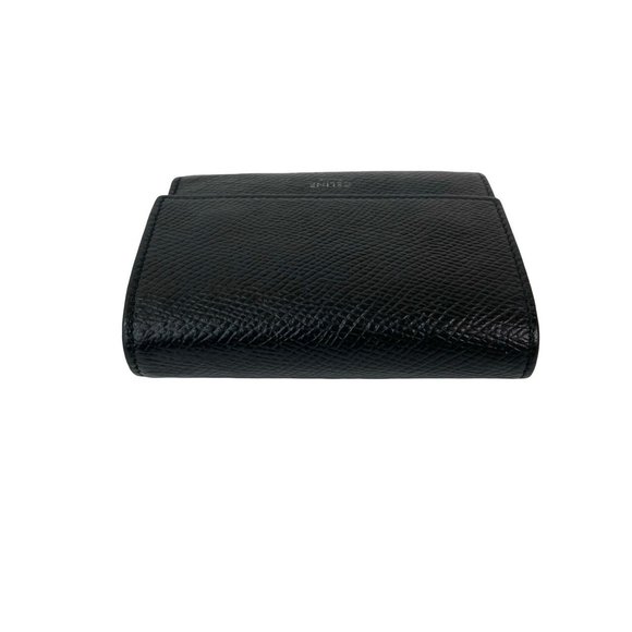 CELINE Small Trifold Logo Leather Tri-fold Wallet, Mini, Black, 46845